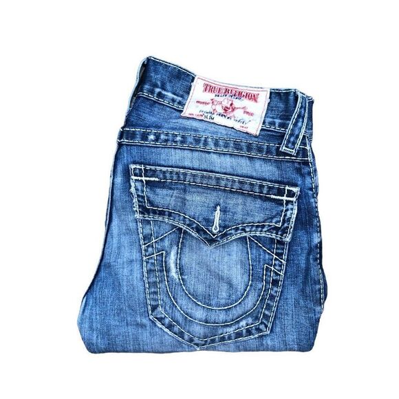 Vintage True Religion Jeans Size 30 SLIM BIG T Blue - Picture 7 of 10